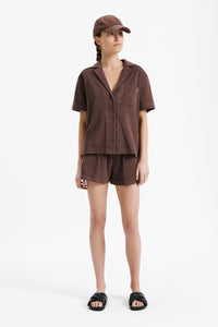 Nude Lucy Nude Terry Cap in a Brown Chocolate Cacao Colour