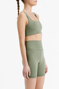 Nude Lucy Nude Active Square Neck Crop In a Green Willow Colour