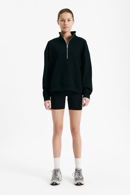 NUDE ACTIVE QUARTER ZIP SWEAT-Black