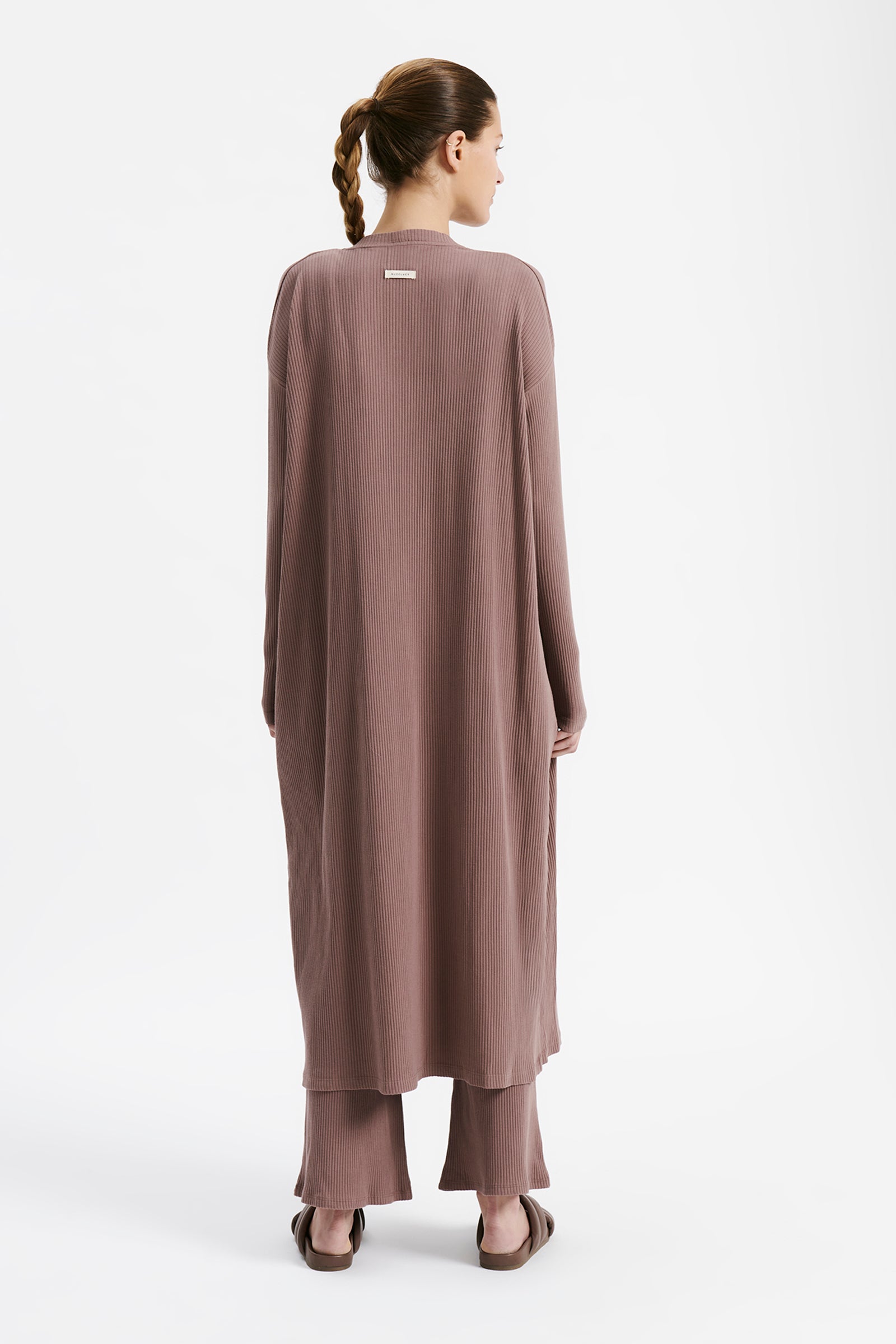 Nude Lucy Lounge Rib Cardigangan In Soot 