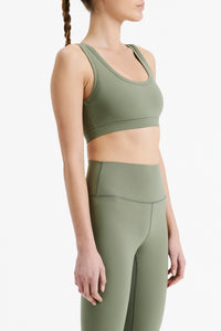Nude Lucy Nude Active Crop Top In a Green Willow Colour