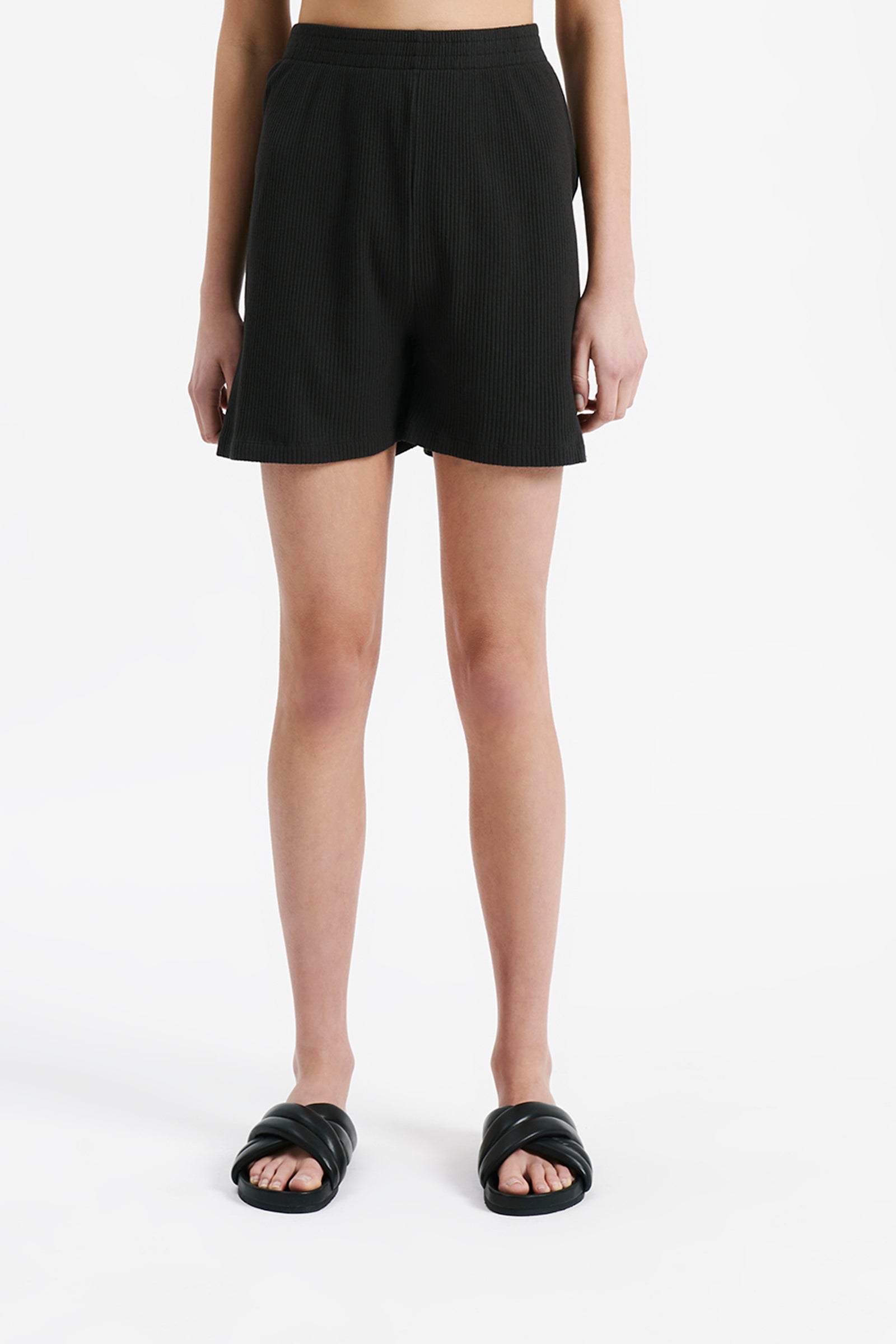 Lounge Ribbed Longline Short Coal 