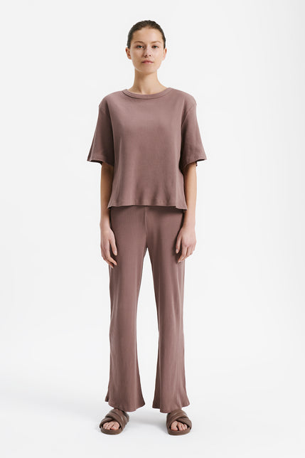 LOUNGE RIBBED TEE-Soot