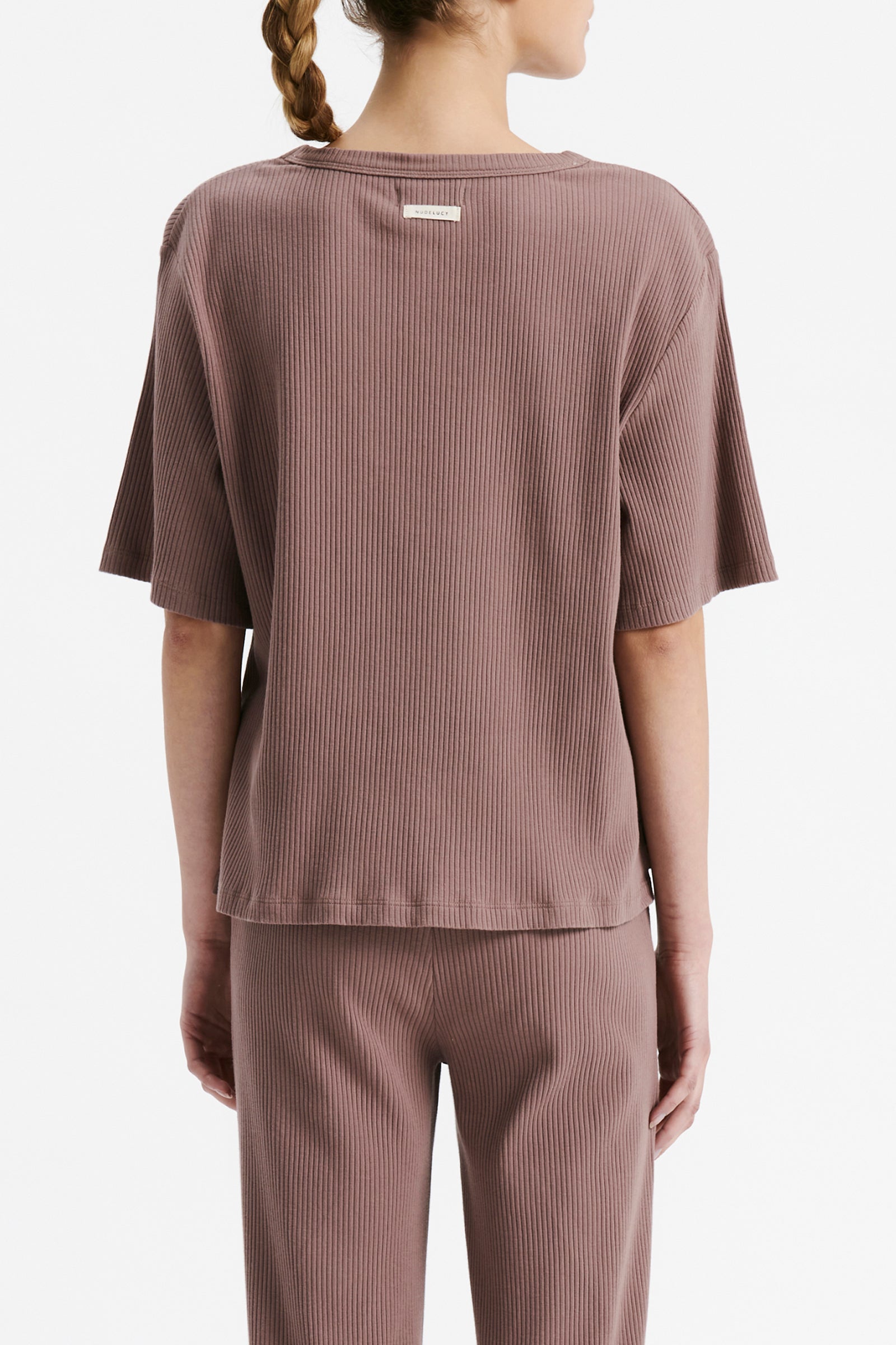 Nude Lucy Lounge Rib Tee In Soot 