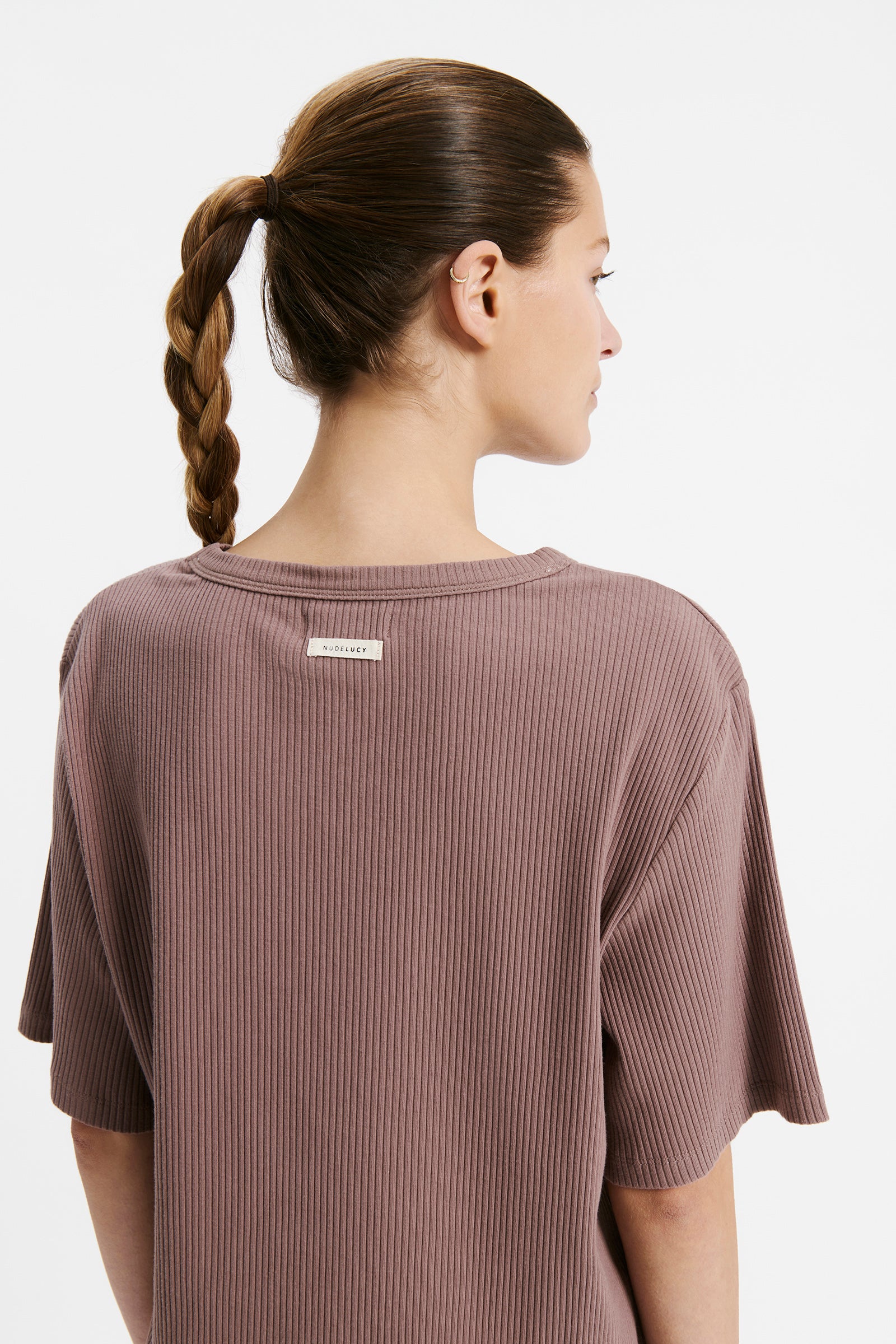 Nude Lucy Lounge Rib Tee In Soot 