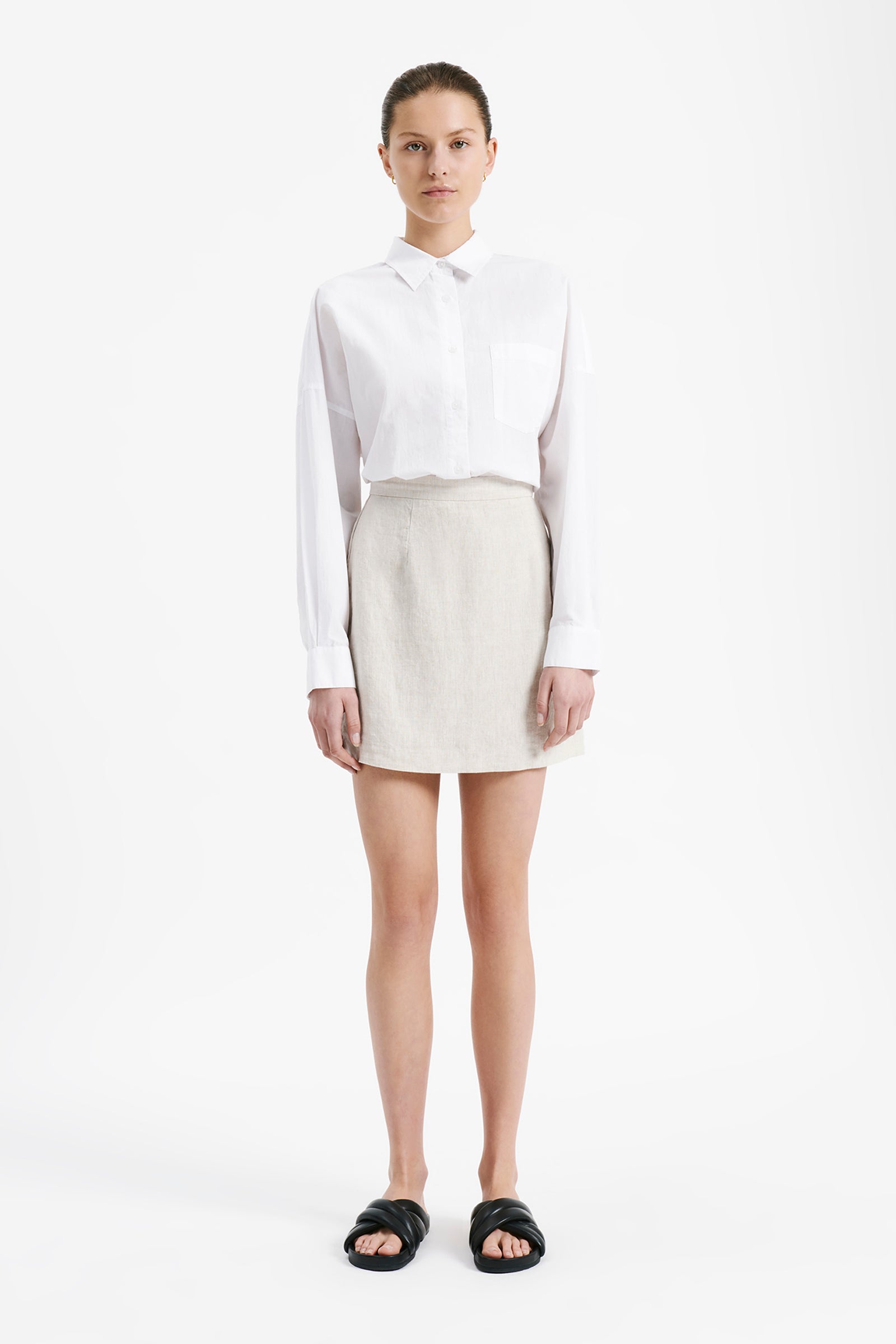 Nude Lucy Rynn Linen Mini Skirt in Natural