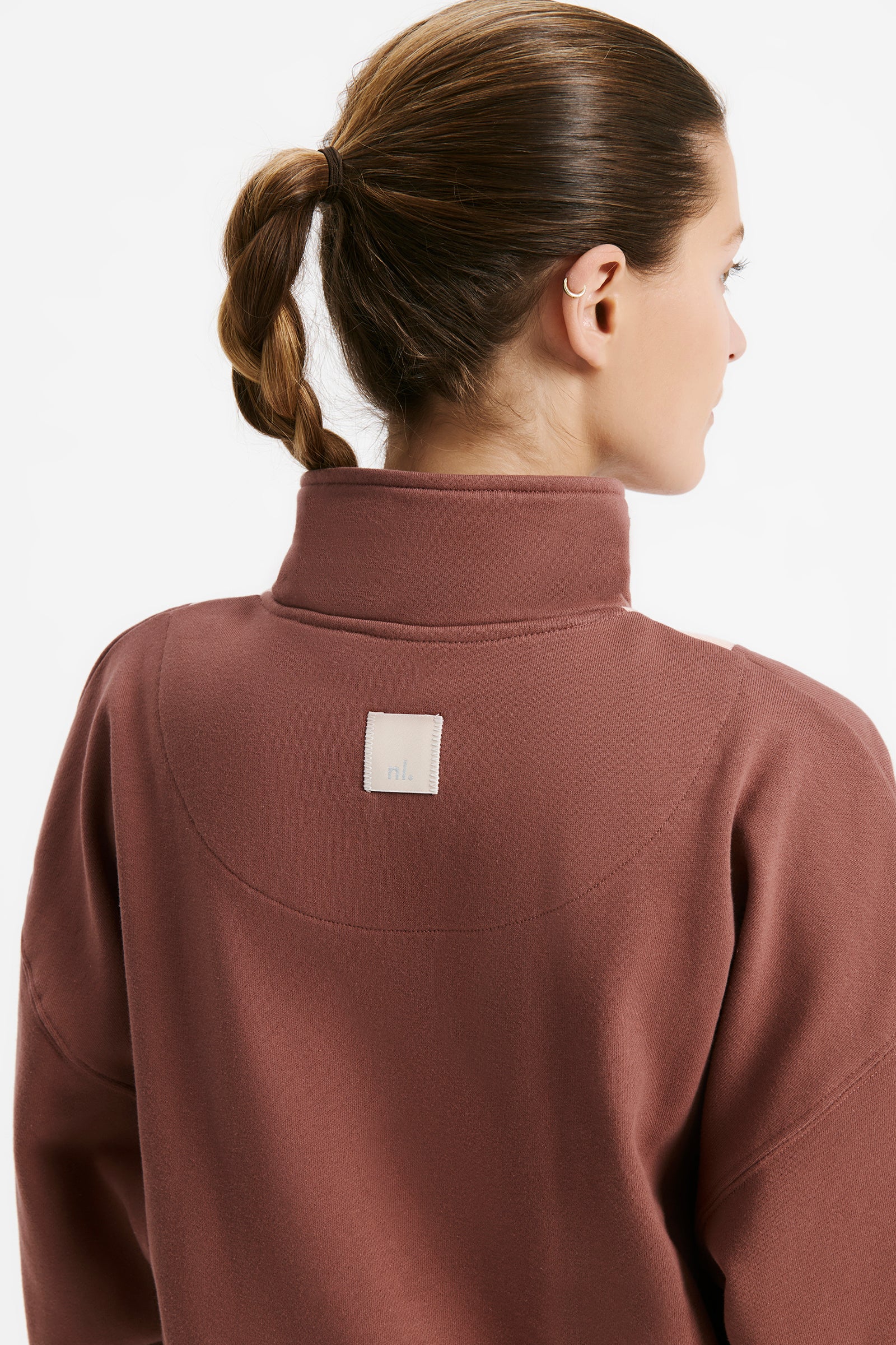 Nude Lucy Nude Active Contrast Zip Sweat In Rosewood 