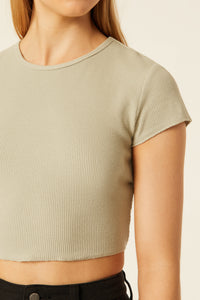 Nude Lucy Cameron Waffle Tee In A Green Artichoke Colour