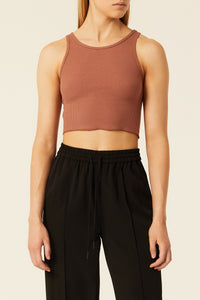 Nude Lucy Annie Waffle Tank in a Light Brown Brandy Colour