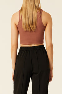 Nude Lucy Annie Waffle Tank in a Light Brown Brandy Colour