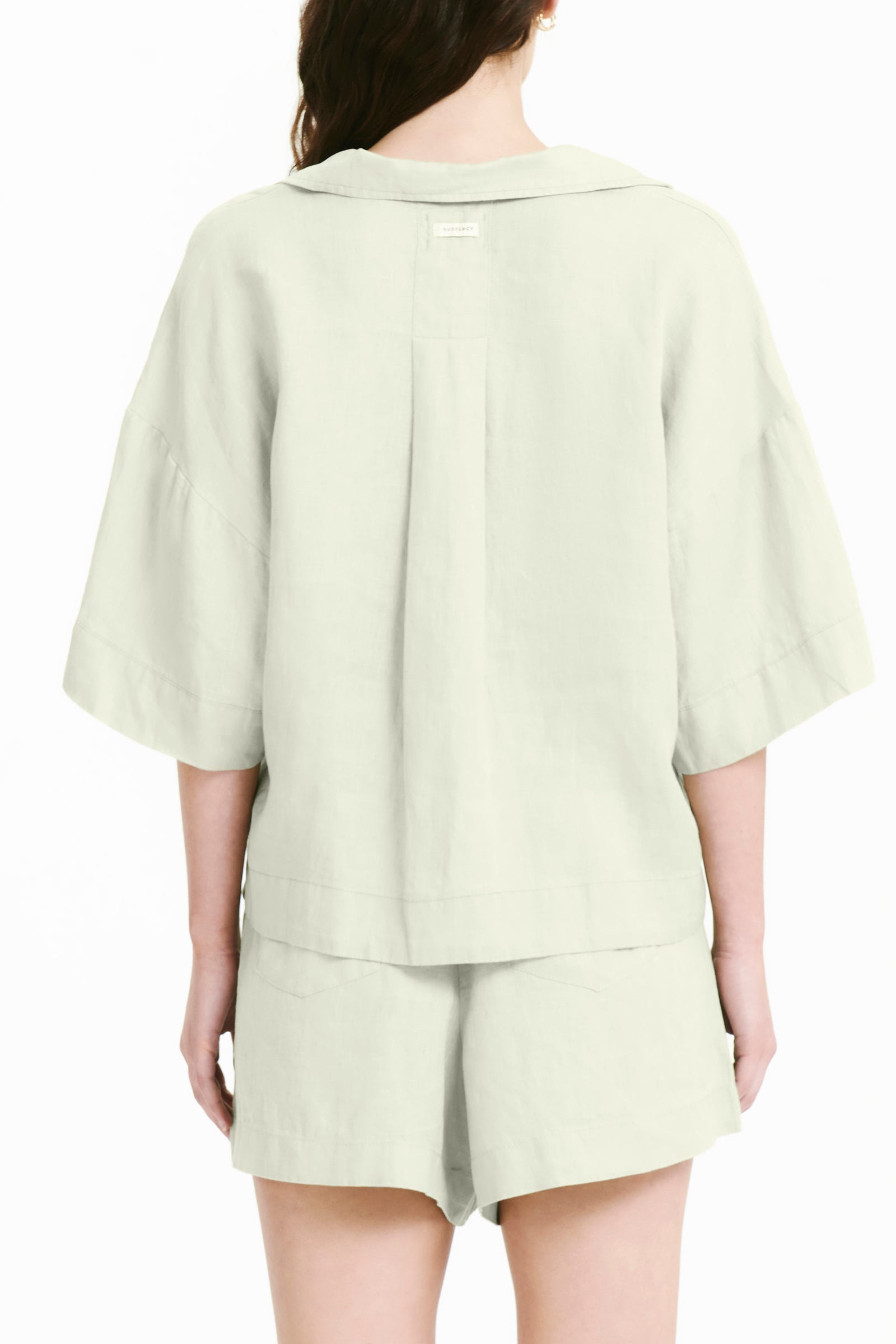 Nude Lucy Lounge Linen Shirt In Eucalyptus 