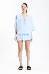 Nude Lucy Lounge Linen Short in a Blue Sky Colour