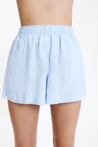 Nude Lucy Lounge Linen Short in a Blue Sky Colour