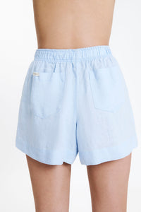 Nude Lucy Lounge Linen Short in a Blue Sky Colour