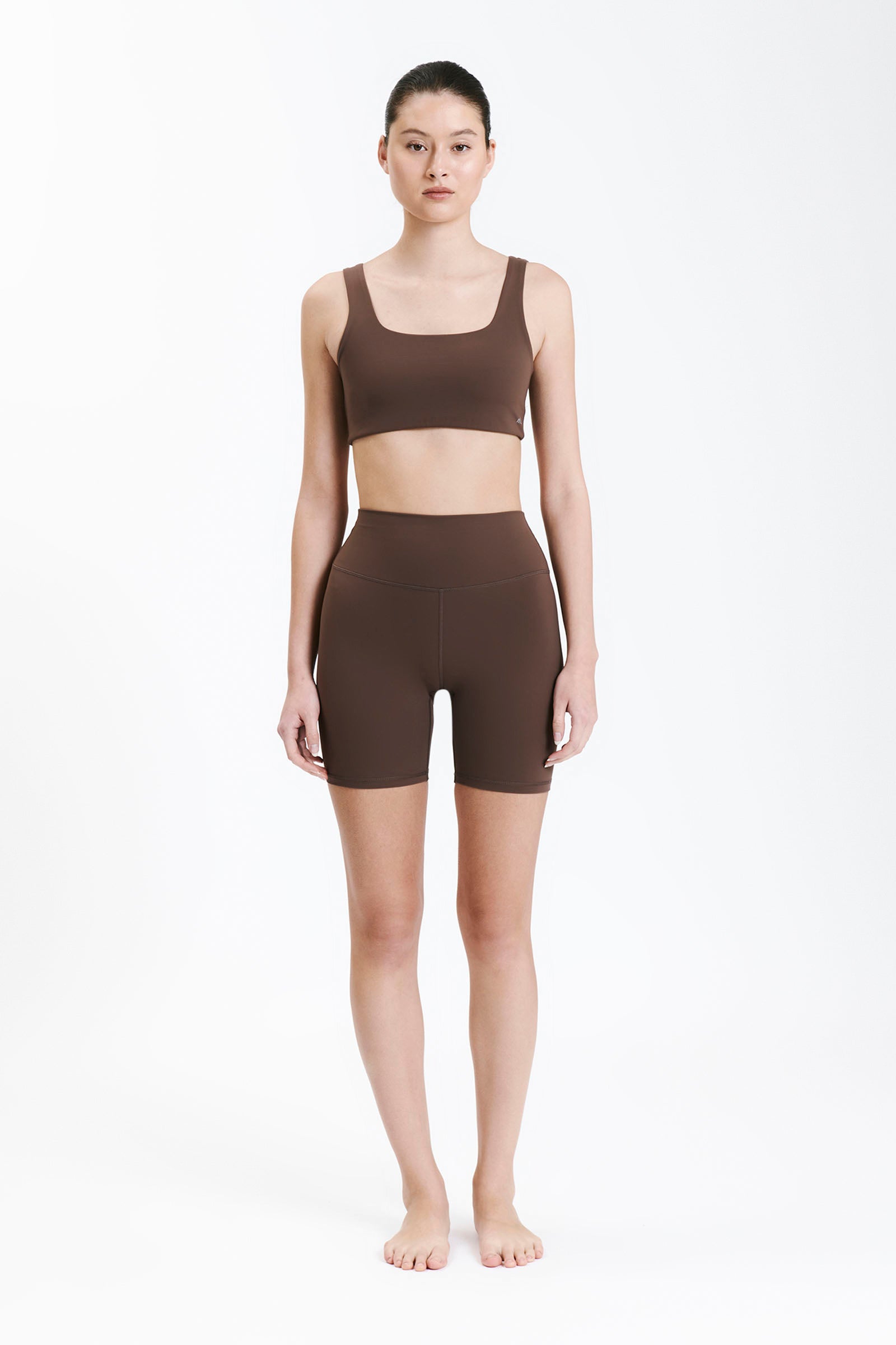 Nude Lucy Nude Active Bike Short In A Brown Chocolate Cacao Colour 