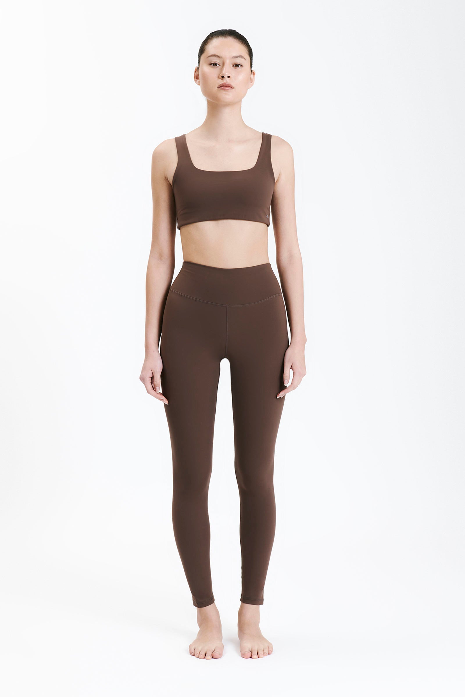 Nude Lucy Nude Active Full Length Tights In A Brown Chocolate Cacao Colour 