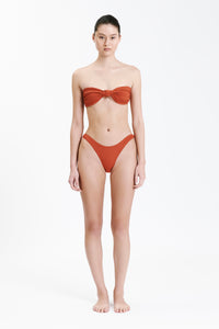 Nude Lucy Classic Knot Front Top In a Terracotta Rooibos Colour 