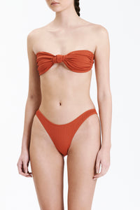 Nude Lucy Classic Knot Front Top In a Terracotta Rooibos Colour 