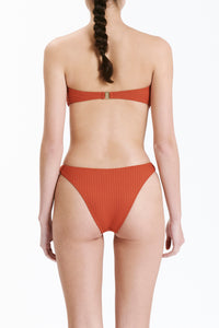 Nude Lucy Classic Knot Front Top In a Terracotta Rooibos Colour 