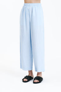 Nude Lucy Lounge Linen Crop Pant in a Blue Sky Colour