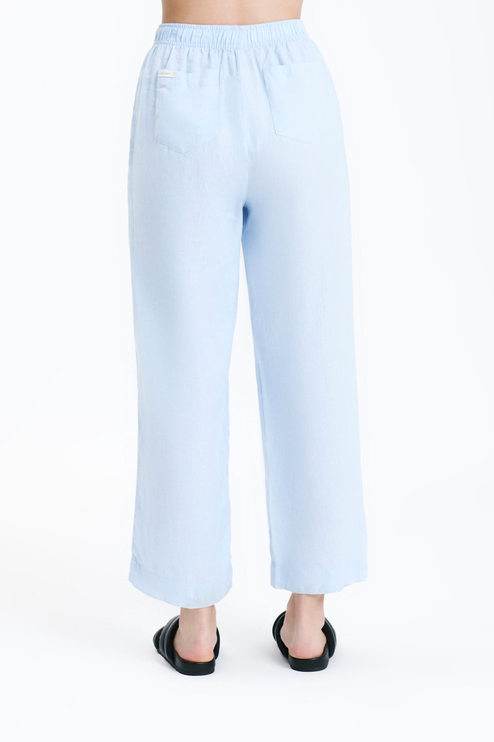 Nude Lucy Lounge Linen Crop Pant in a Blue Sky Colour
