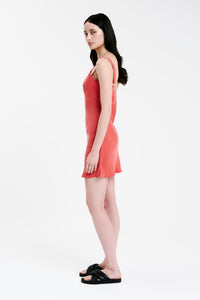 Nude Lucy Harlow Cupro Mini Dress in a Pink & Orange Toned Coral Colour