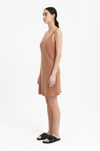 Nude Lucy Harlow Cupro Mini Dress in Terracotta