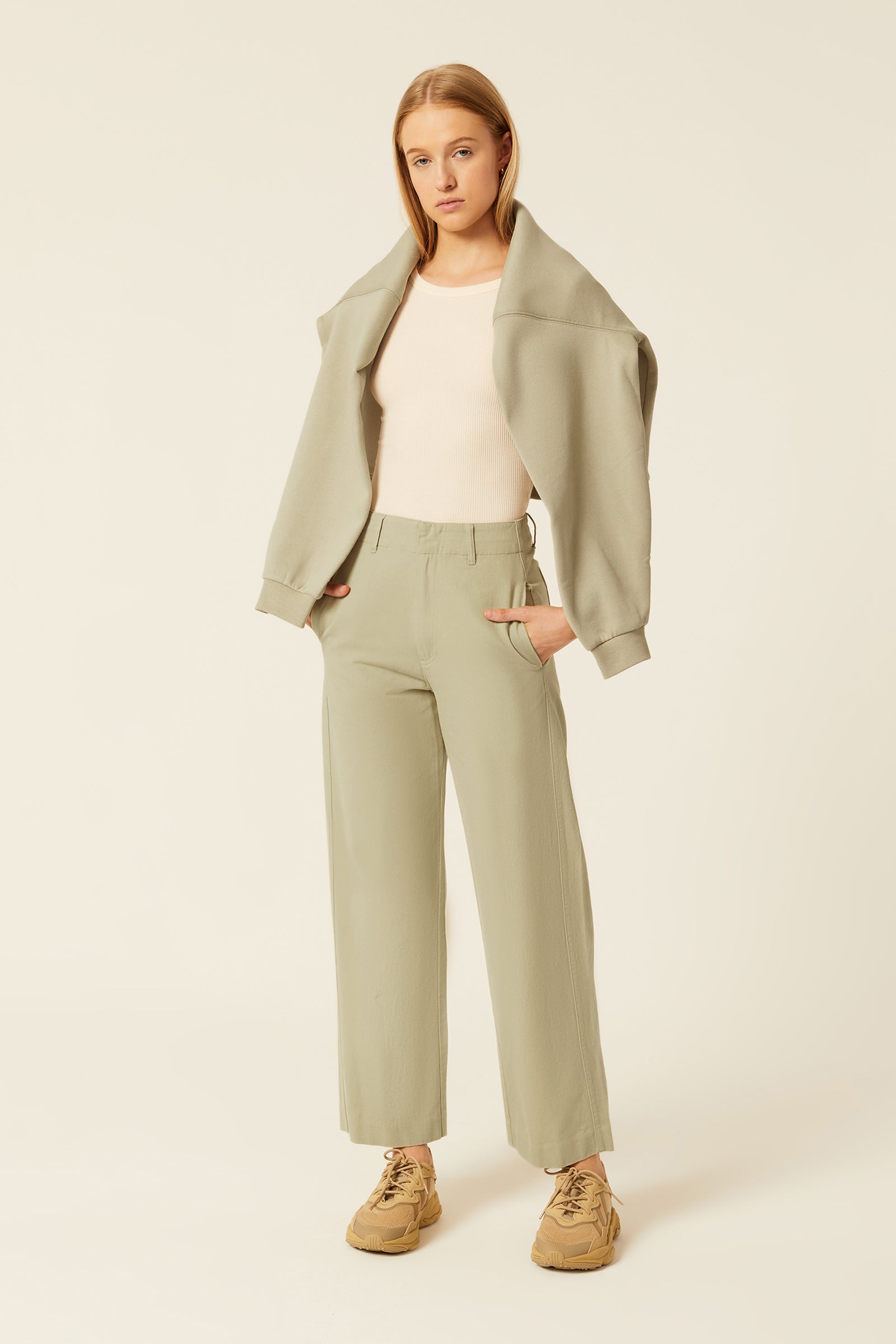 Nude Lucy Cooper Pant In A Green Artichoke Colour 