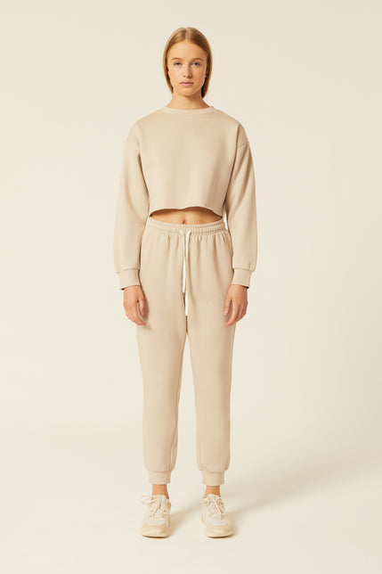 CARTER CLASSIC CROP SWEAT-Stone