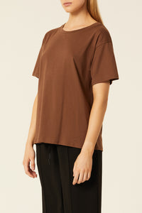 Nude Lucy Frankie Organic Boyfriend Tee In A Deep Brown Espresso Colour