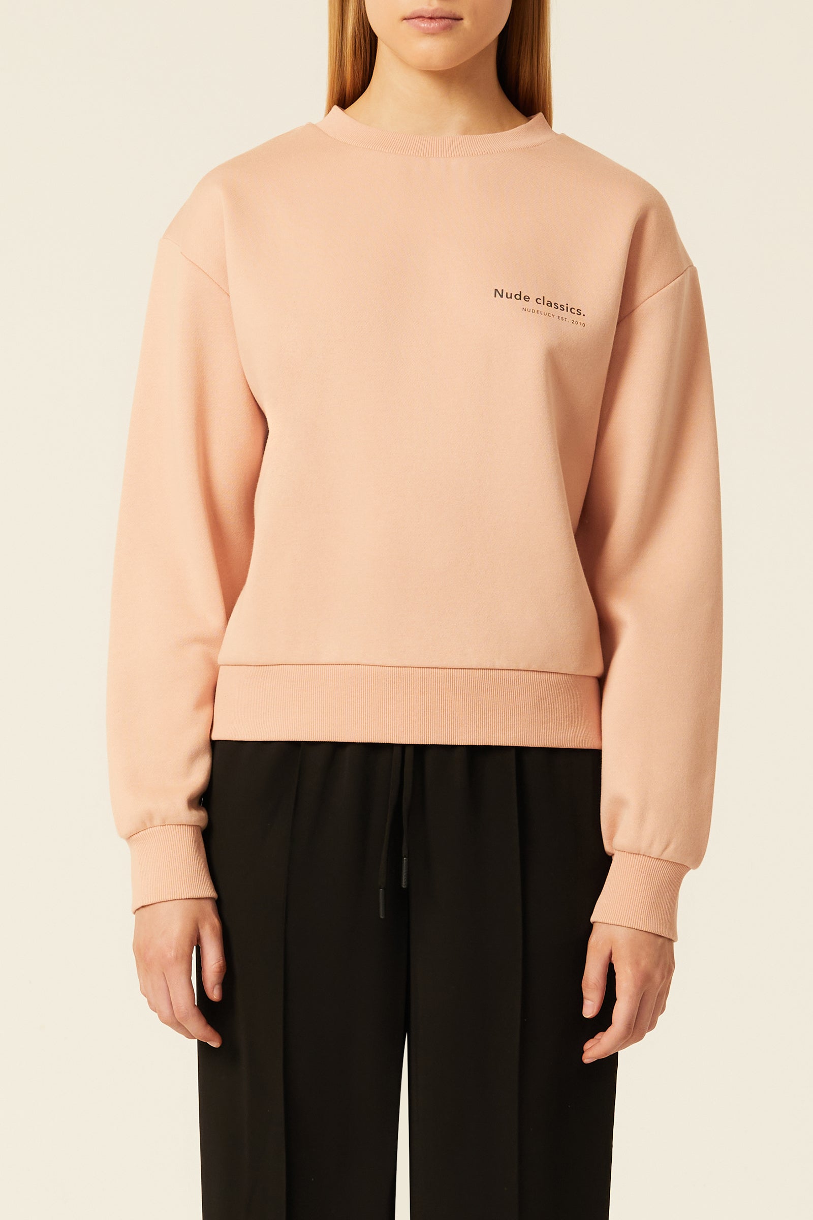 Nude Lucy Nude Classics Sweat In A Light Pink Guava Colour 