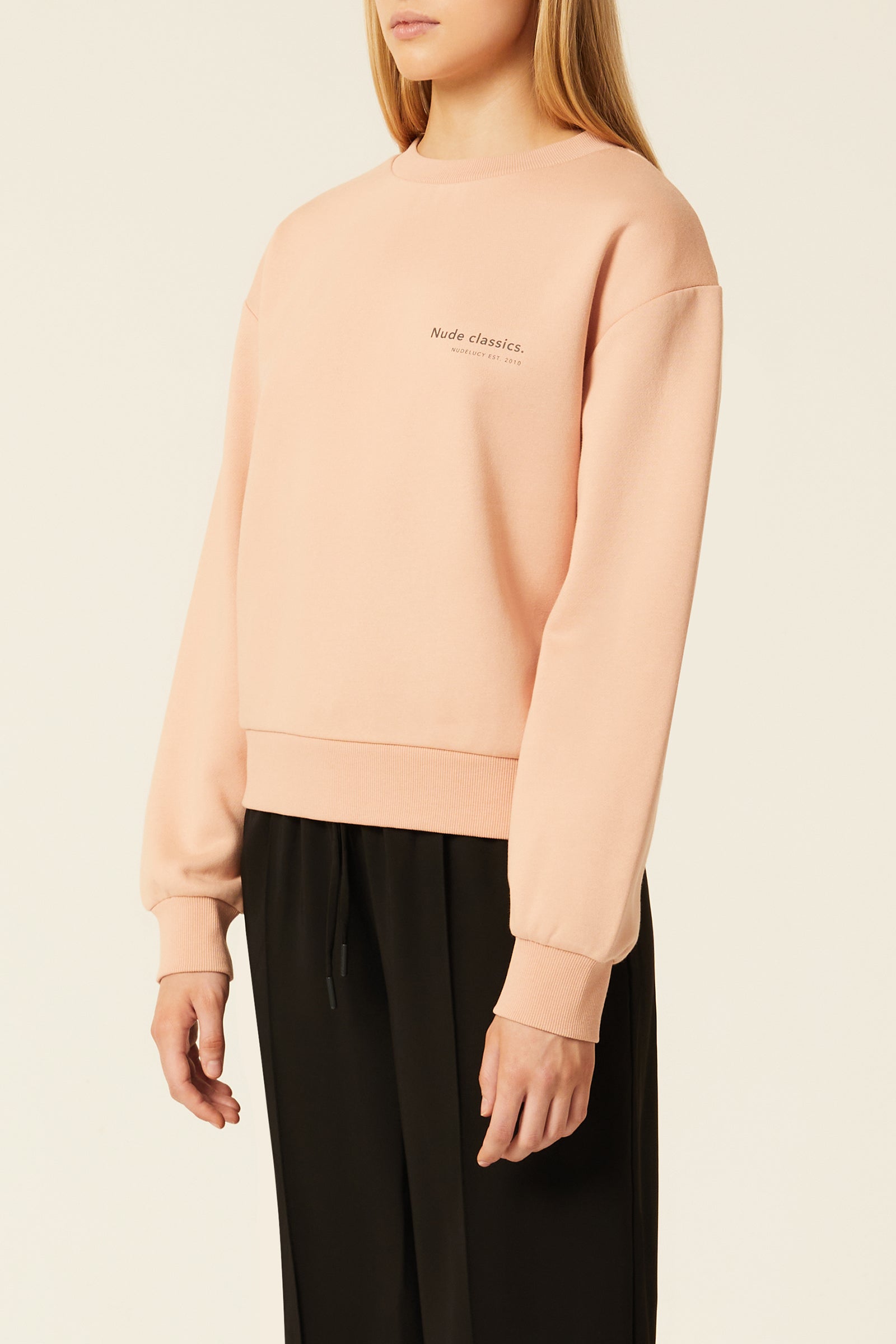 Nude Lucy Nude Classics Sweat In A Light Pink Guava Colour 