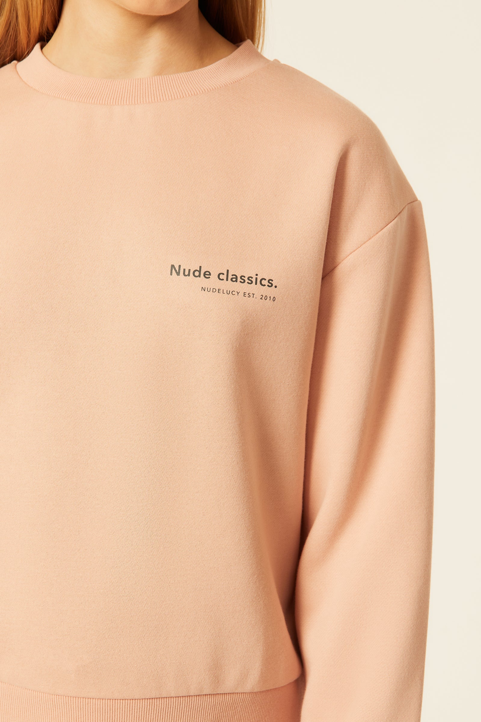 Nude Lucy Nude Classics Sweat In A Light Pink Guava Colour 