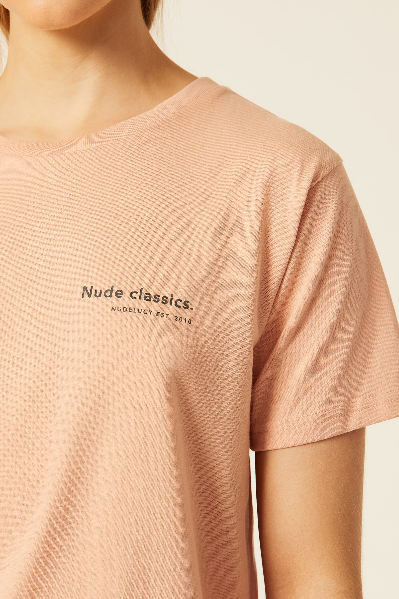 Nude Lucy Nude Classics Tee In A Light Pink Guava Colour 