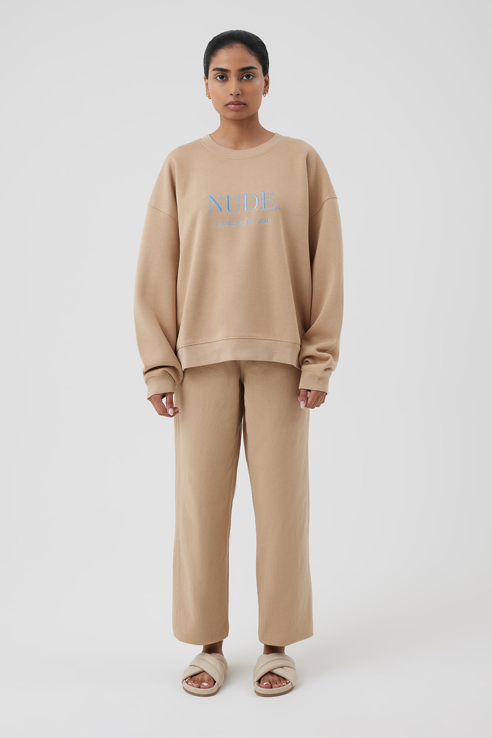 Nude Lucy Nude Sweat In A Light Brown Biscuit Colour 