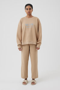 Nude Lucy Nude Sweat In a Light Brown Biscuit Colour