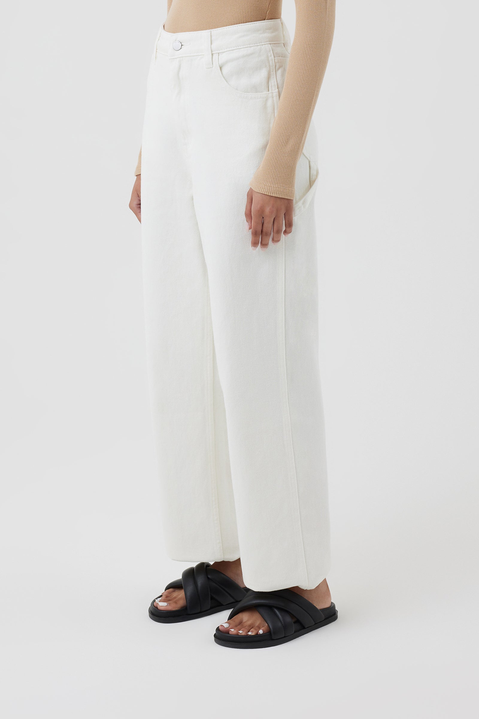 Nude Lucy Noa Carpenter Pant In A White Salt Colour 