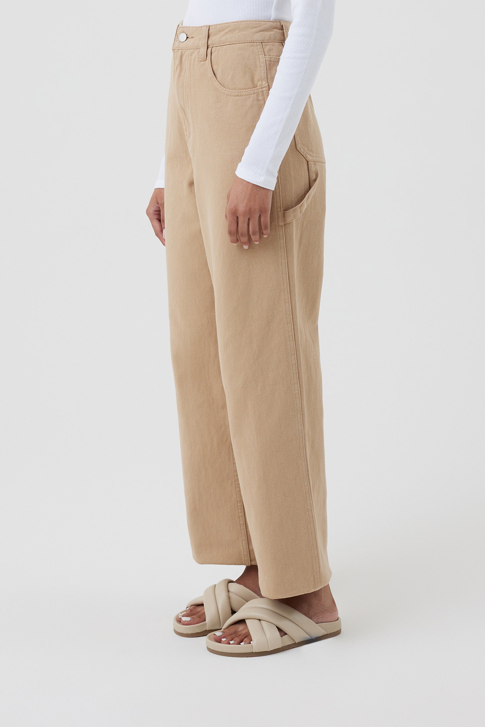 Nude Lucy Noa Carpenter Pant In a Light Brown Biscuit Colour