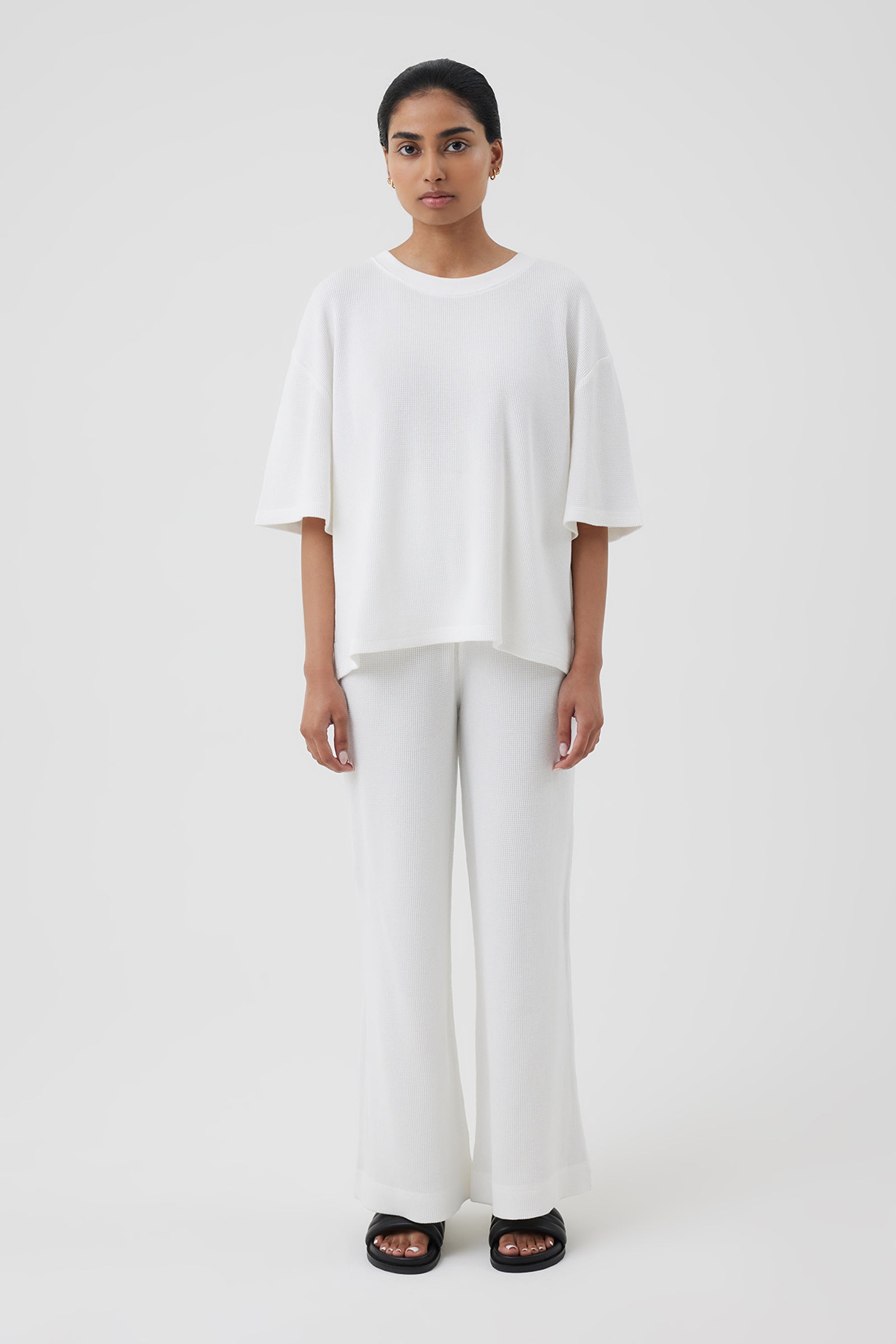 Nude Lucy Kin Waffle Culotte In A White Salt Colour