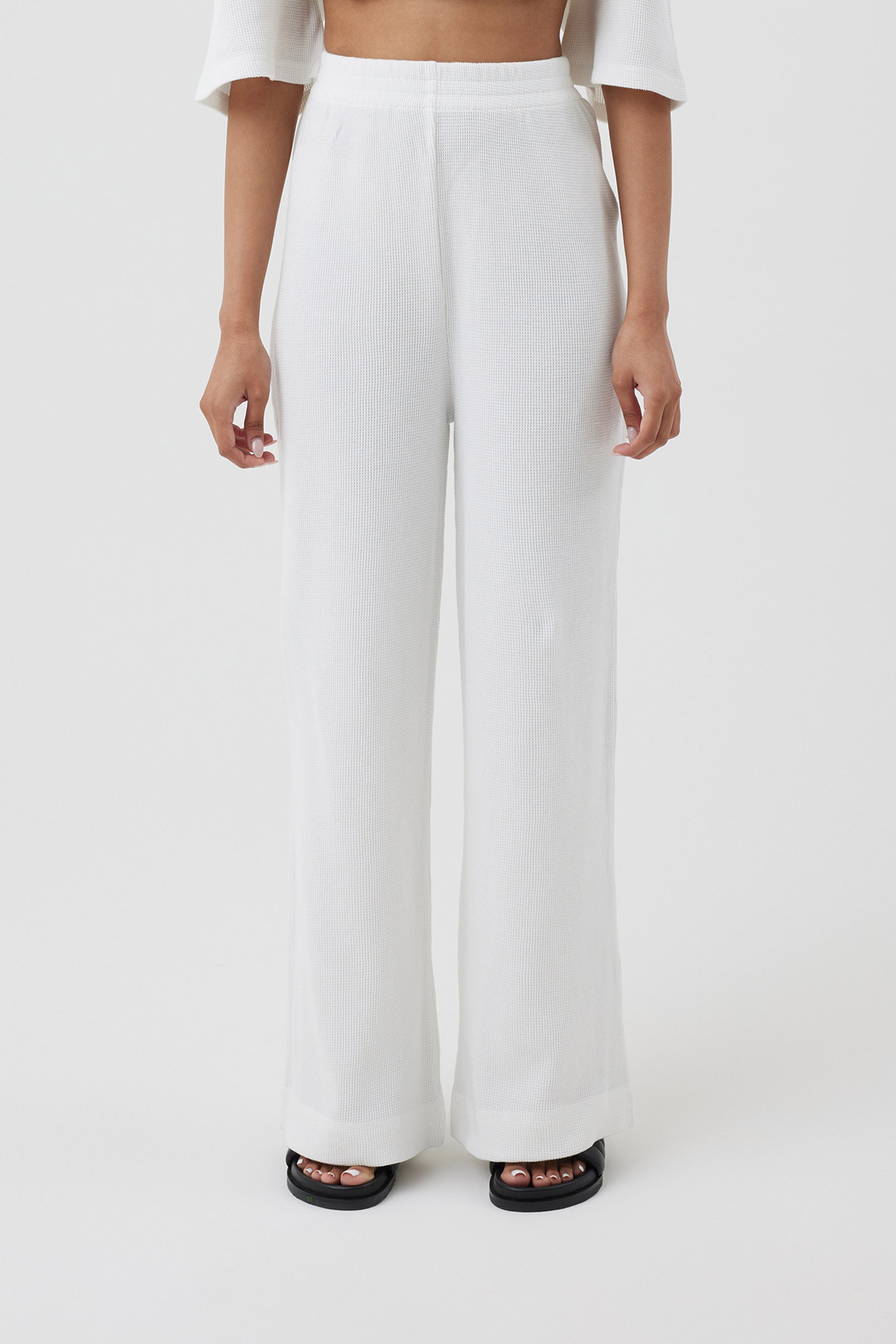 Nude Lucy Kin Waffle Culotte In A White Salt Colour