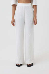 Nude Lucy Kin Waffle Culotte In A White Salt Colour