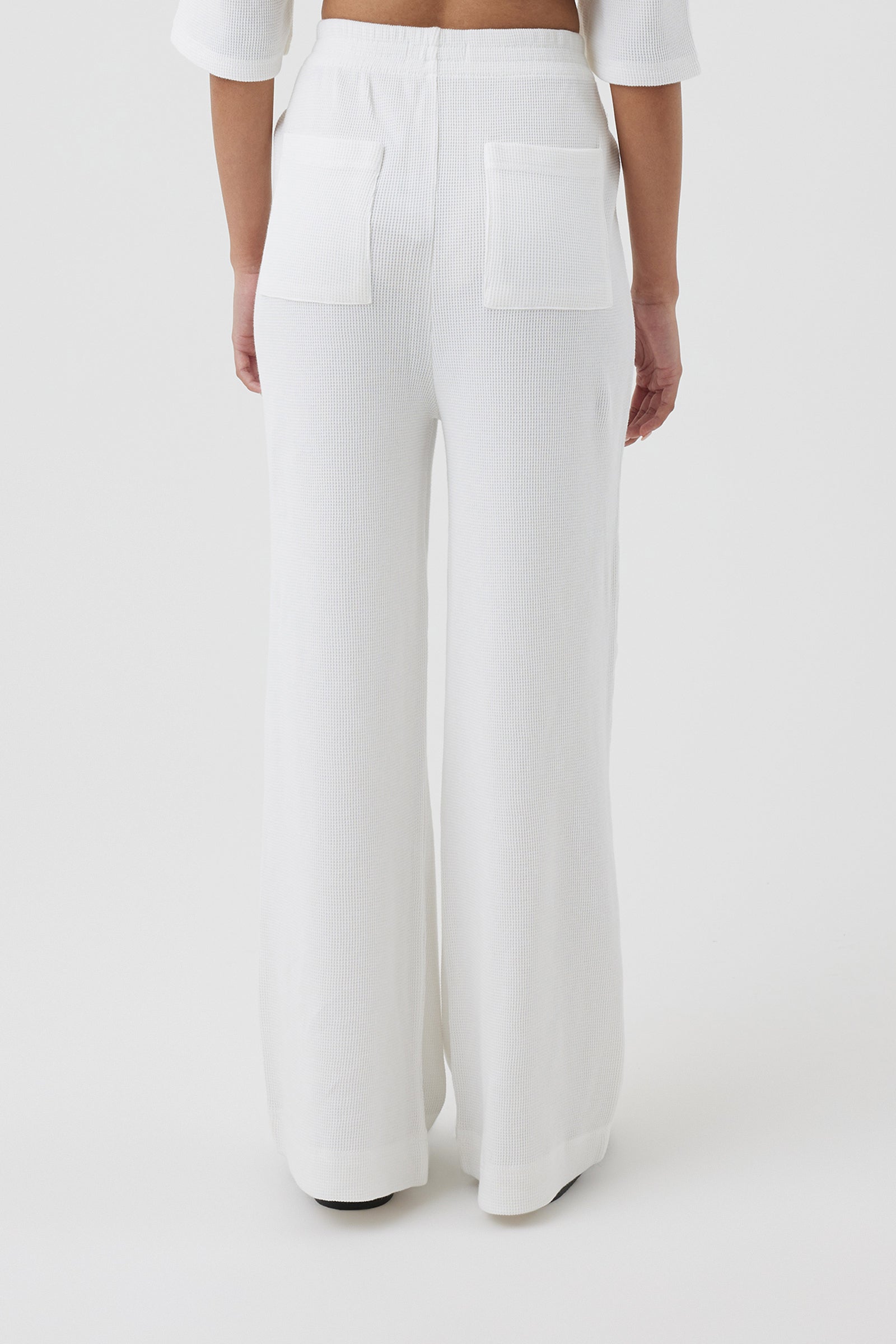 Nude Lucy Kin Waffle Culotte In A White Salt Colour