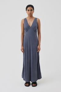 Nude Lucy Ari Cupro Midi Dress in a Purple Indigo Colour