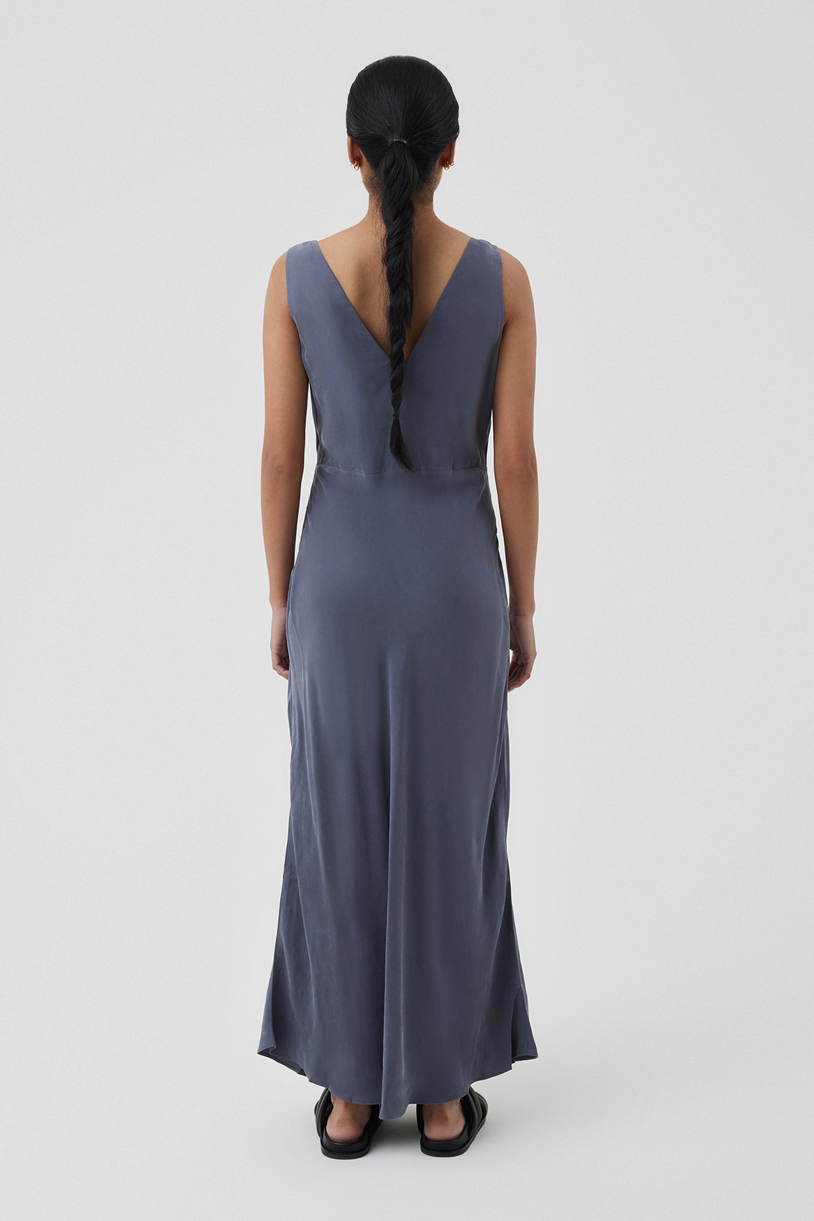 Nude Lucy Ari Cupro Midi Dress In A Purple Indigo Colour 