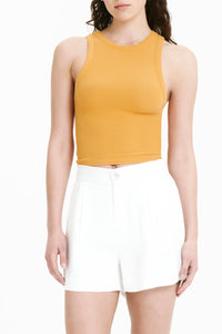 Nude Lucy Monroe Organic Rib Tank In an Orange Mandarin Colour