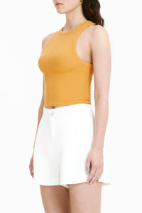 Nude Lucy Monroe Organic Rib Tank In an Orange Mandarin Colour
