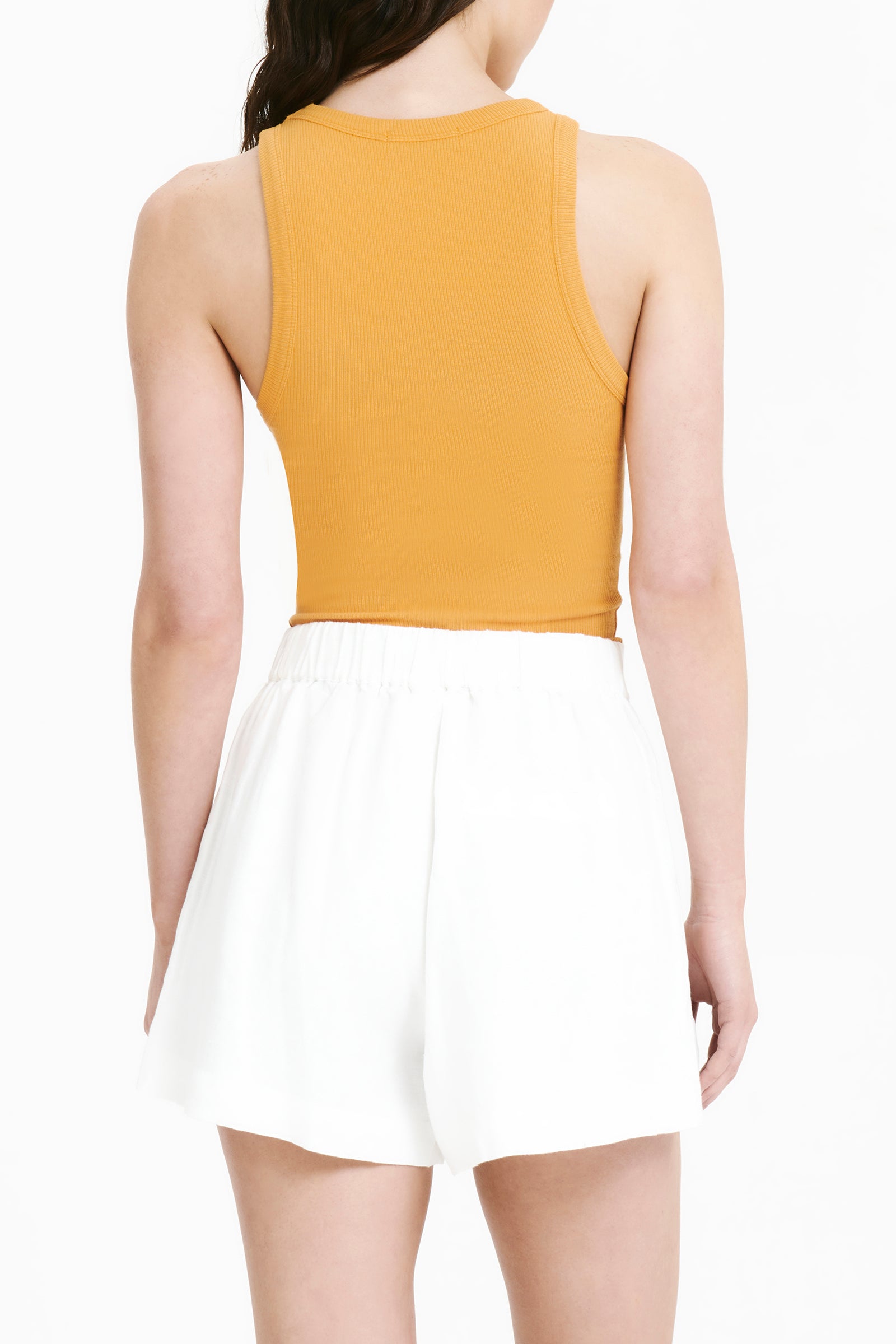 Nude Lucy Monroe Organic Rib Tank In An Orange Mandarin Colour 