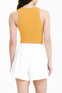 Nude Lucy Monroe Organic Rib Tank In an Orange Mandarin Colour