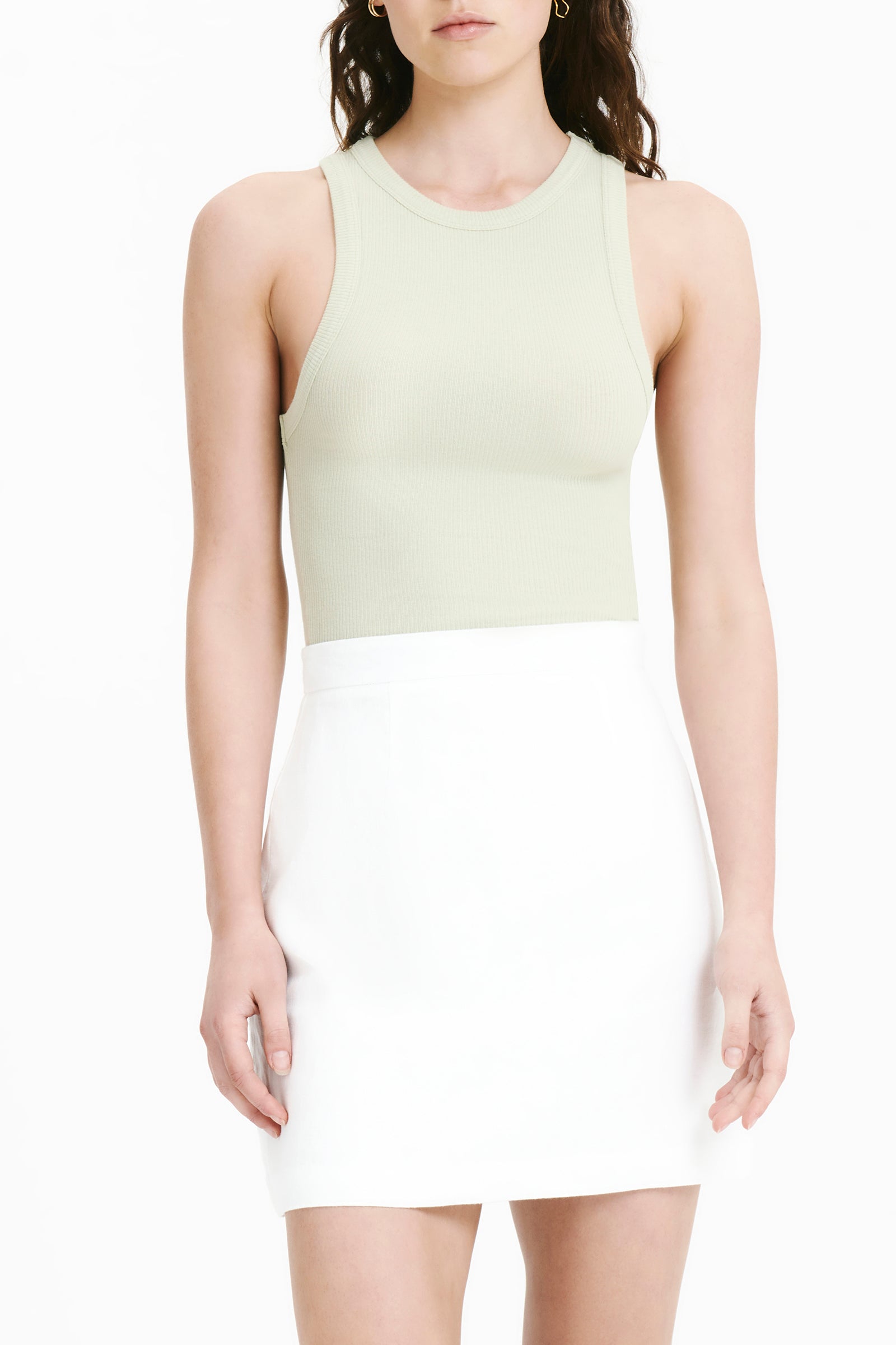 Nude Lucy Monroe Organic Rib Tank In Eucalyptus 