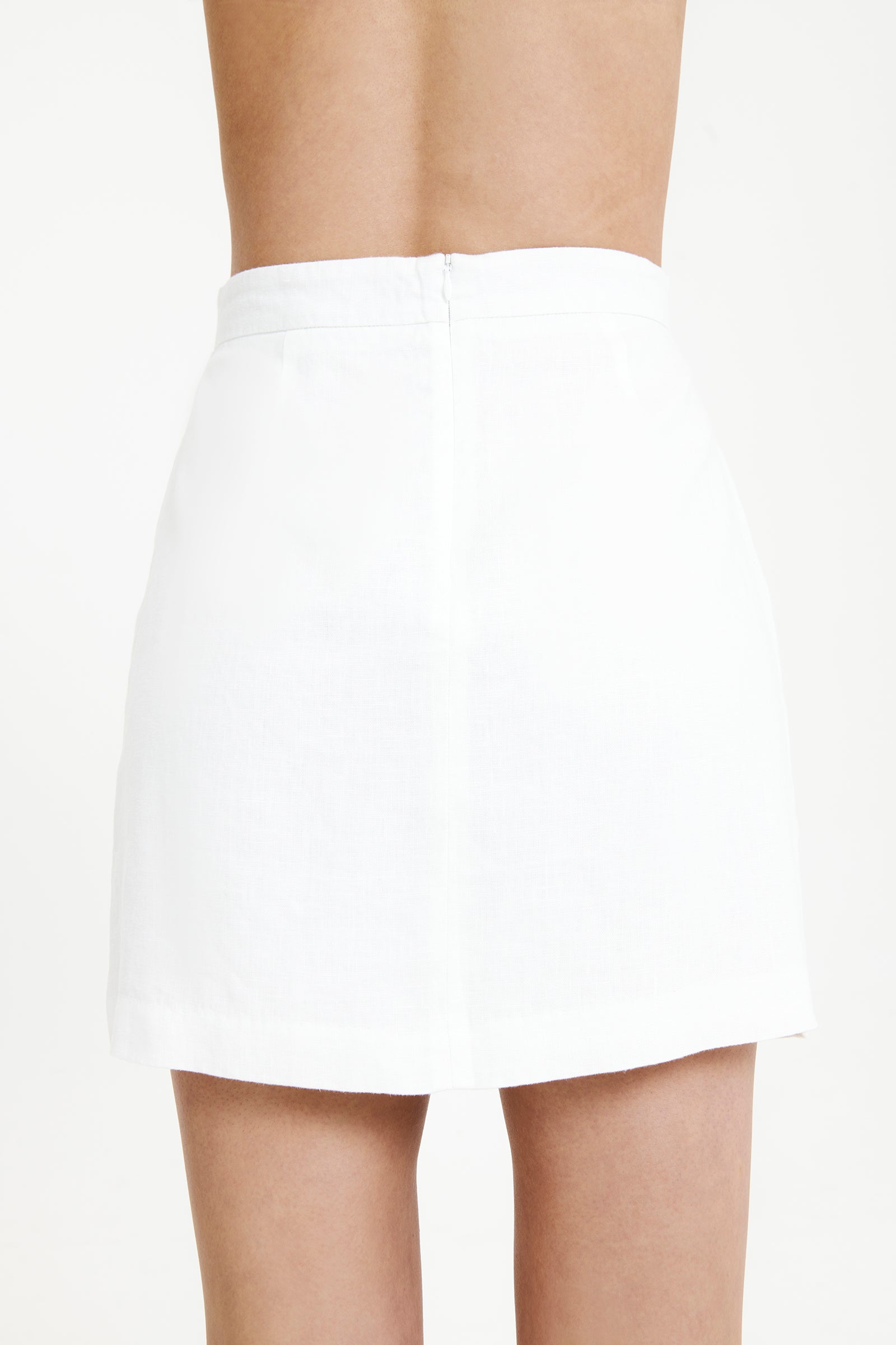 Nude Lucy Rynn Linen Mini Skirt In White 